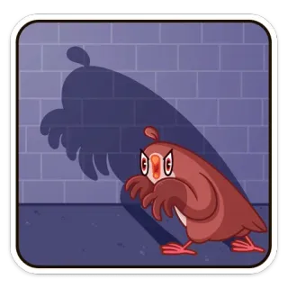 😈 51f0c0ec gufo, cartone animato, ombra, uccello, inquietante, spaventoso telegram sticker