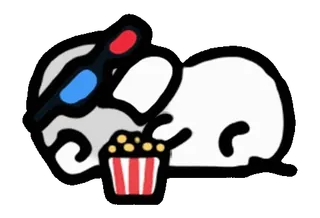 🐤 eff907b5 cinema, popcorn, movie, 3D glasses, entertainment, relaxation telegram sticker
