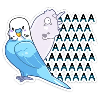 😱 8625c9e7 AAAAAAA pájaro, periquito, lindo, animal, dibujos animados, AAAAAAA, gritando, fantasma telegram sticker