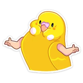 🤷‍♂️ af3f235d pájaro, periquito, amarillo, loro, meme, encogimiento de hombros, dibujos animados telegram sticker