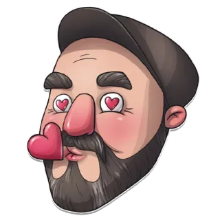 ❤️ 08546dfa cartoon, love, hearts, man, kiss, portrait, cute, flirty whatsapp sticker