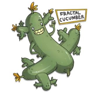 🥒 568ef715 FRACTAL CUCUMBER cucumber, fractal, vegetable, funny, cartoon, food whatsapp sticker