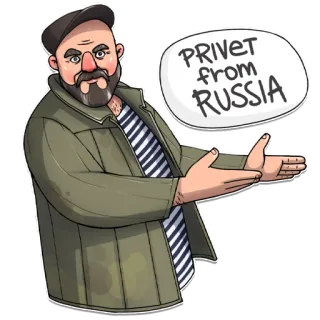 👋 6a16fcb6 PRIVET from RUSSIA russia, russian, greeting, man, privet whatsapp sticker