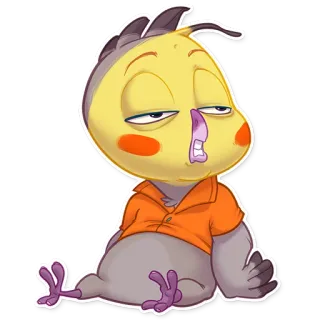 😒 1ed07f51 bird, cartoon, funny, cute, animal, character, sleepy telegram sticker