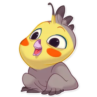 🙃 2a24fb67 bird, animal, cute, cartoon, cockatiel, parrot telegram sticker