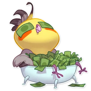 🤑 3e409458 money, bath, rich, cartoon, character, wealth, finance telegram sticker