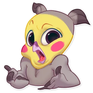 😧 b73ca437 sticker, funny, meme, animal, cartoon, character telegram sticker