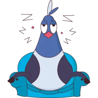 😴 d87931ce Z 鸟, 困倦, 卡通, 动物, 疲惫, 懒惰, 放松 telegram sticker