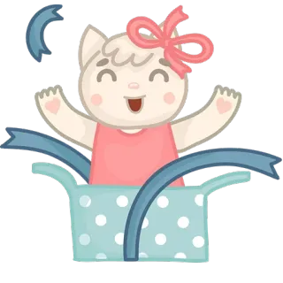 🎁 00b339aa gatto, scatola, sorpresa, carino, festa telegram sticker