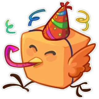 🎉 2c966b3a uccello, festa, cappello, celebrazione, animale telegram sticker
