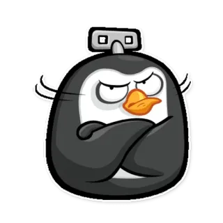 😠 870447cb penguin, angry, cartoon, sticker, funny, bird whatsapp sticker