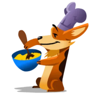 🍞 7a8203ff chef, perro, cocina, sombrero, tazón, cuchara telegram sticker