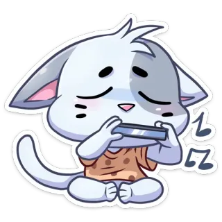 🎶 b4902e74 chat, musique, dessin animé, animal, mignon, jouer, instrument de musique telegram sticker