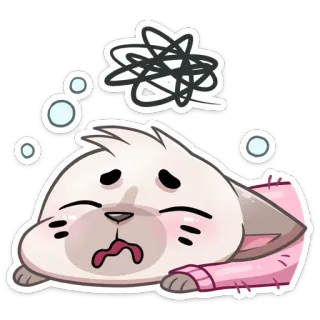 😵 be7685b1 gato, triste, desenho animado, adesivo, animal, exausto whatsapp sticker