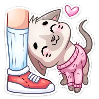 😍 c1ec329c gatinho, gato, amor, coração, fofo, animal de estimação whatsapp sticker