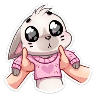 🤗 cc0e7f5f fofo, coelho, coelho, rosa, coração whatsapp sticker