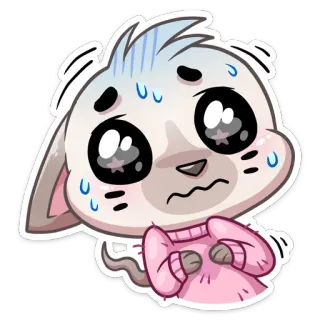 😅 fbee8f72 gato, desenho animado, fofo, preocupado, assustado, ansioso whatsapp sticker