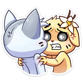 😬 a980c57b животные, мультфильм, кот, собака, аниме, милый telegram sticker