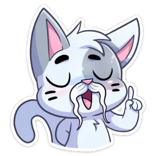 ☝️ d9238c6a кот, стикер, мультфильм, животное, милый, каваий telegram sticker