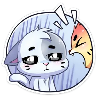 😒 e194c469 кот, мультфильм, грустный, милый, животное, наклейка telegram sticker