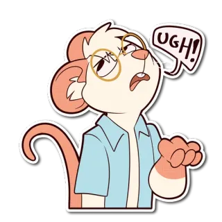 🙄 1b24779e UGH! mouse, cartoon, ugh, annoyed, monocle, upset, disappointed, expression whatsapp sticker