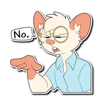 ❌ 53f9bf57 No. no, disagreement, mouse, cartoon, glasses, rejection, pointing whatsapp sticker