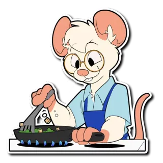 🍳 9c77ec6c mouse, cooking, food, animal, kitchen, chef whatsapp sticker
