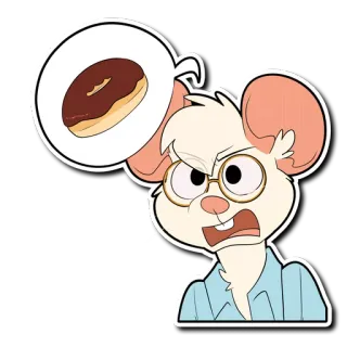 🍩 9cb40bbe Brainy Chip 'n Dale: Rescue Rangers donut, brainy, chip n dale, rescue rangers, cartoon, disney, mouse whatsapp sticker