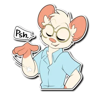 😌 bbb66110 Psh. mouse, cartoon, character, glasses, attitude whatsapp sticker