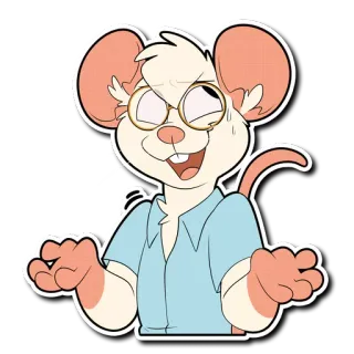 😅 f1f377e4 mouse, character, cartoon, anthropomorphic, animal, glasses whatsapp sticker