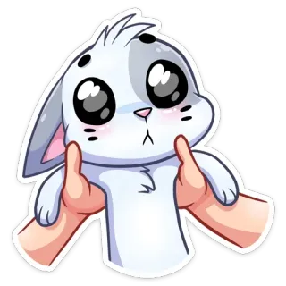 😬 03d19de3 niedlich, Hase, Tier, kawaii, Cartoon telegram sticker