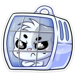 😡 4d1e4b57 tier, katze, käfig, süß, unglücklich telegram sticker