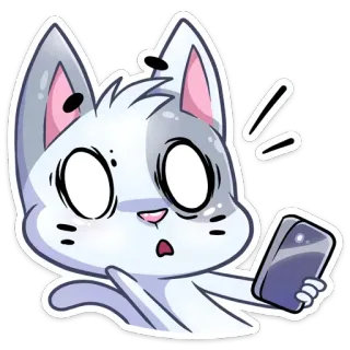😳 82babed2 Katze, überrascht, Handy, Cartoon, Tier telegram sticker