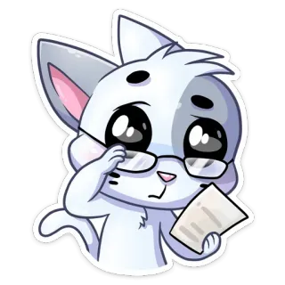🤓 d220adff Katze, Brille, Papier, niedlich, Aufkleber telegram sticker