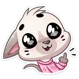 🖕 ee8d3b83 猫, 中指, 粗鲁, 卡通, 动物, 贴纸 telegram sticker