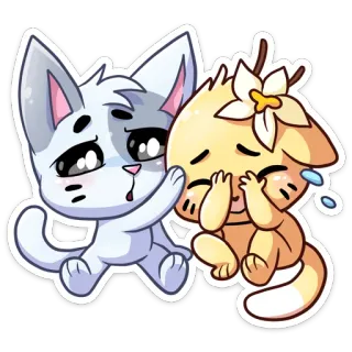 😭 91725c0e 猫, 子猫, かわいい, 泣く, 友情, 動物 telegram sticker