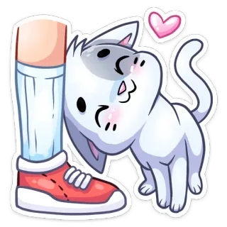 😍 1077cec2 chat, animal, kawaii, mignon, autocollant, coeur whatsapp sticker