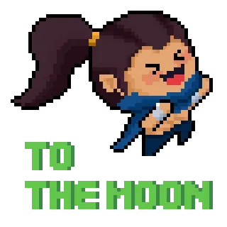 😆 885fa1fc TO THE MOON vers la lune, Mème, Finance, Investissement, Pixel art telegram sticker