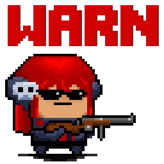 😡 c932a87b WARN arme, pixel art, attention telegram sticker