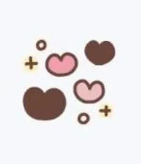 ➰ 7a5ad242 cuore, cuori, rosa, marrone, carino, cartone animato, kawaii telegram sticker