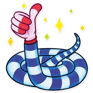 👍 237ffa3b wąż, kreskówka, kciuk w górę, dobrze, pozytywny, naklejka telegram sticker