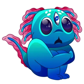 😳 346e0443 monster, alien, cute, creature, cartoon, three eyes whatsapp sticker