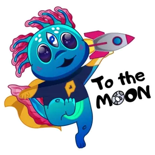 🚀 db1e2420 To the MOON crypto, rocket, cartoon, alien, moon, financial, investment whatsapp sticker