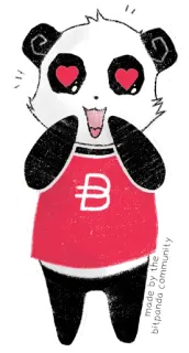 😍 8618cbb2 made by the bitpanda community パンダ, 可愛い, ハート目, Bitpanda, コミュニティ, 漫画 telegram sticker