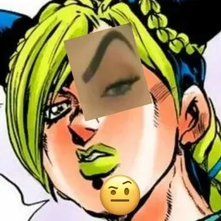 🤨 53641147 Jolyne Cujoh JoJo's Bizarre Adventure Anime, Manga, Jojo's Bizarre Adventure, Jolyne Cujoh, Meme, Confundido, Expresión telegram sticker