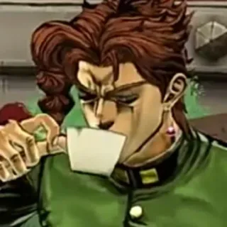 ☕ 7182a638 Noriaki Kakyoin JoJo's Bizarre Adventure Anime, Jojo, Kakyoin, Té, Bebiendo telegram sticker