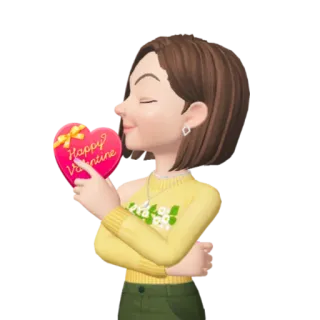 ❤️ 37959f6a Happy Valentine hart, vrolijk, Valentijnsdag, vrouw, meisje, liefde telegram sticker