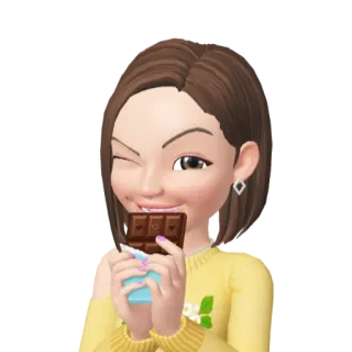 🍫 992ee912 chocolade, eten, knipoog, cartoon, emoji telegram sticker