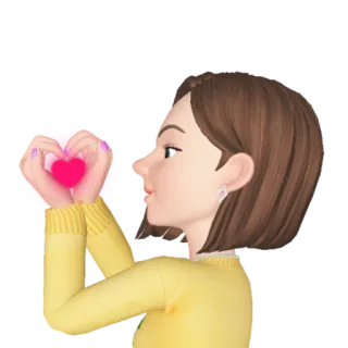 ❤️ b7e822f9 hart, liefde, gebaar, schattig, meisje telegram sticker