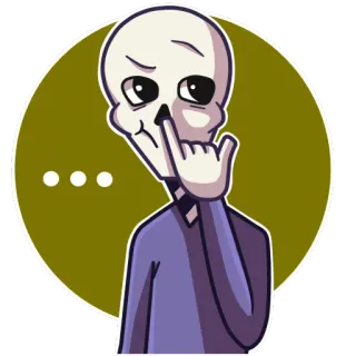 😕 45caa6bc 骷髅, 卡通, 搞笑, 愚蠢, 角色, 死神 telegram sticker